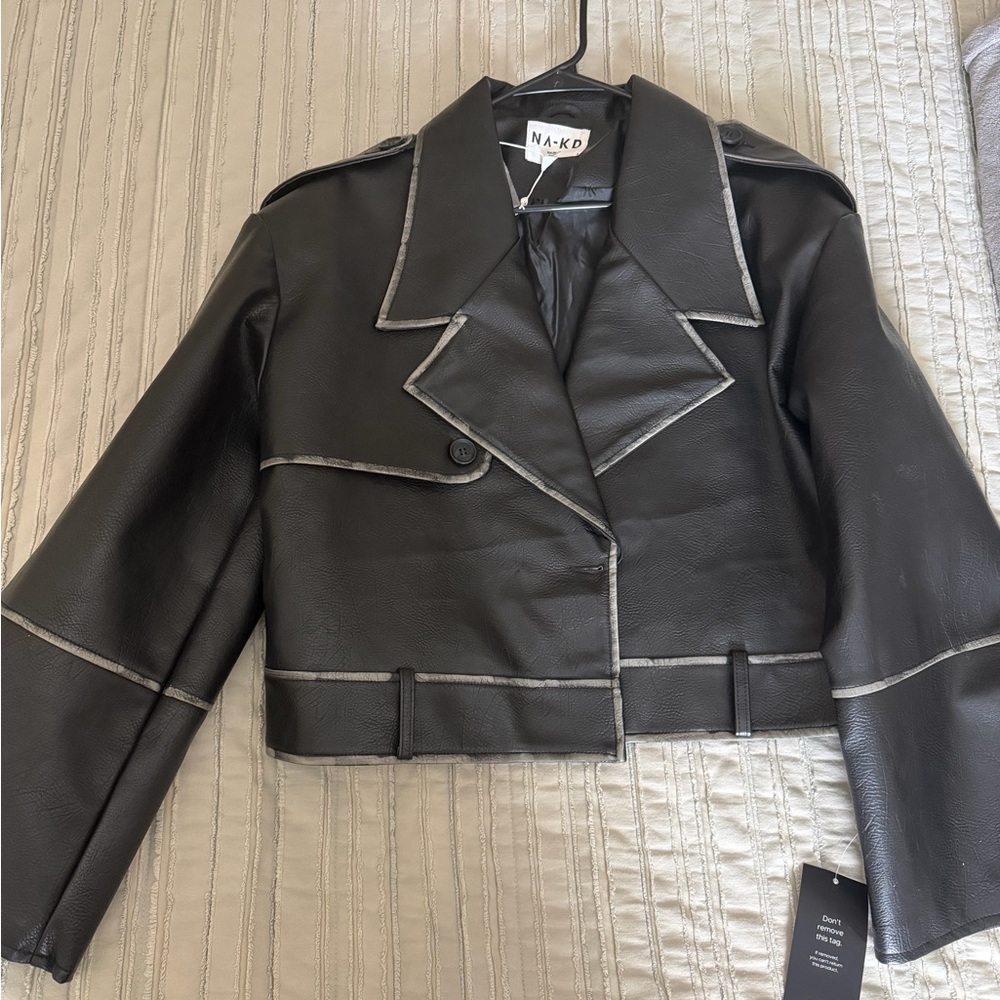 NA-KD Black Leather Jacket